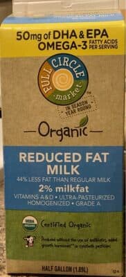 2% Reduced Fat Milk