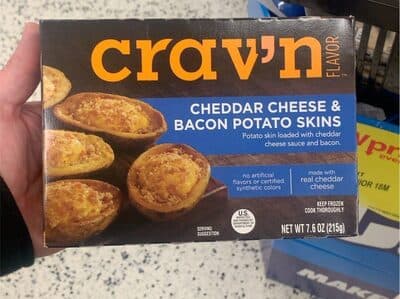 Cheddar Cheese & Bacon Potato Skins Loaded with Cheddar Cheese Sauce and Bacon