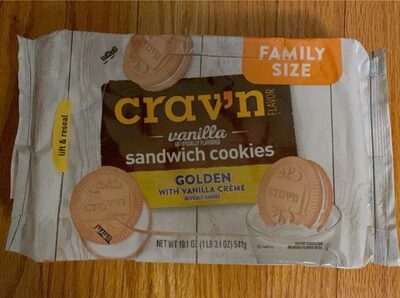 Golden With Vanilla Creme Vanilla Sandwich Cookies