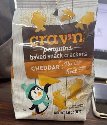 Cheddar Penguins Baked Snack Crackers