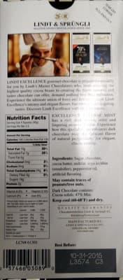 Lindt Dark Chocolate Intense Mint