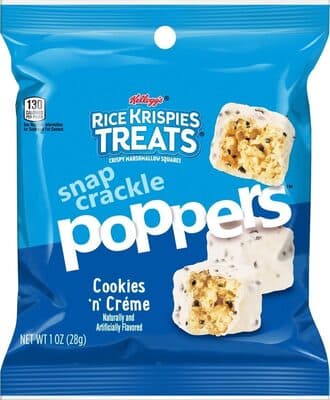 Cookies 'N' Creme Snap Crackle Poppers Crispy Marshmallow Squares