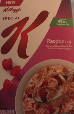 Raspberry Crunchy Wheat & Rice Flakes With Real Raspberries Cereal