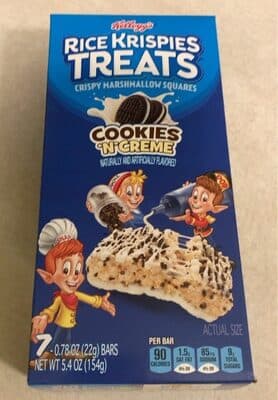 Cookies 'N' Creme Flavored Crispy Marshmallow Squares