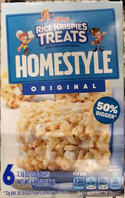 Rice Krispies Treats Homestyle Original Crispy Marshmallow Squares 6 ea