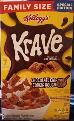 Chocolate Chip Crispy Cookie Dough Flavored Shell Outside, Smooth Chocolate Inside Cereal