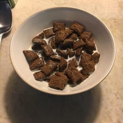 Double Chocolate Crispy Shell Outside, Smooth Chocolate Inside Cereal