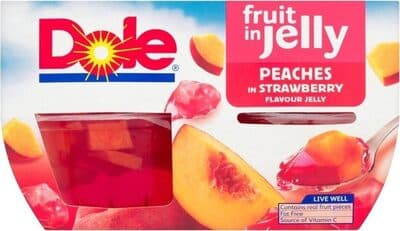 Peaches in Strawberry Flavored Gel