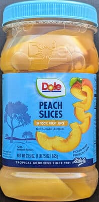 Yellow Cling Sliced Peaches In 100% Fruit Juice