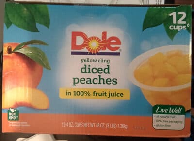 Diced Peaches In 100% Fruit Juice