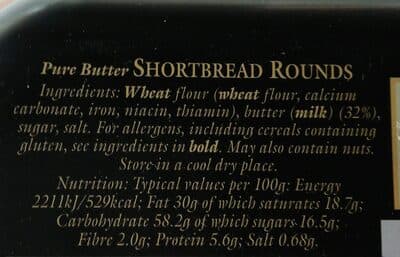 Pure butter shortbread