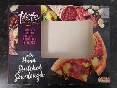 Wood-fired Italian Salami, Artichoke & Olives Sourdough Pizza
