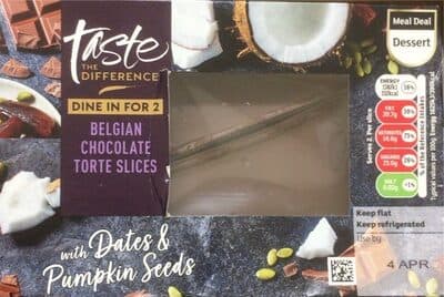 Belgian chocolate torte slice