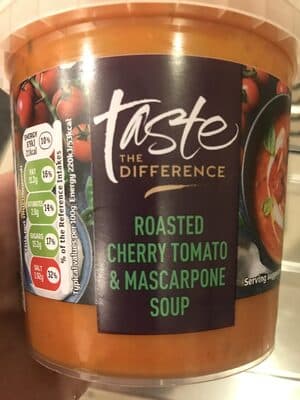 Roasted cherry tomato and mascarpone soup
