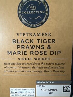 Black Tiger Prawns with Marie Rose Dip