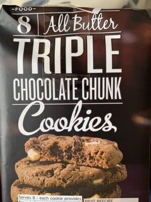All butter triple chocolate chunk cookies