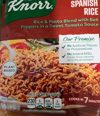 Spanish Rice & Pasta Blend with Bell Peppers in a Sweet Tomato Sauce