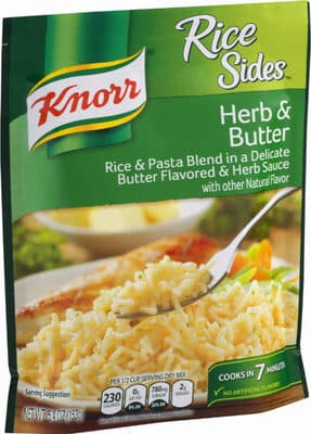Herb & Butter Flavor Rice & Pasta Blend in a Delicate Butter Flavored & Herb Sauce