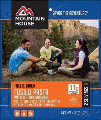 Freeze Dried Fusilli Pasta With Italian Sausage