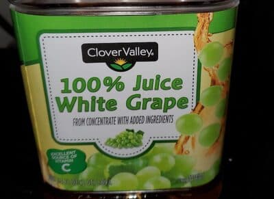 100% White Grape Juice From Concentrate With Added Ingredients