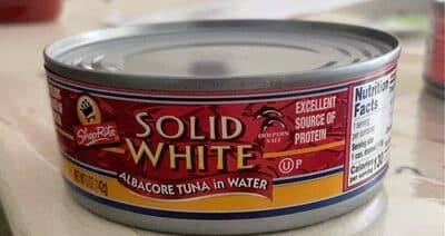 Solid white albacore tuna in water