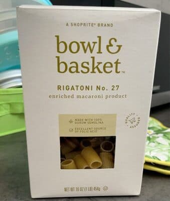 ENRICHED MACARONI PRODUCT, RIGATONI NO. 27