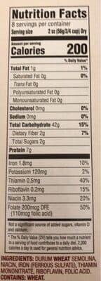 ENRICHED MACARONI PRODUCT, SEA SHELLS NO. 22