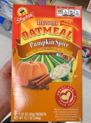 Pumpkin Spice Flavored Instant Oatmeal