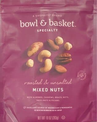 Roasted & Unsalted Mixed Nuts with Almonds, Cashews, Brazil Nuts, Hazelnuts & Pecans