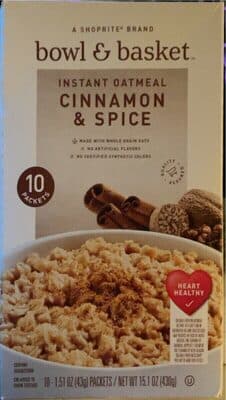 Instant Oatmeal Cinnamon & Spice