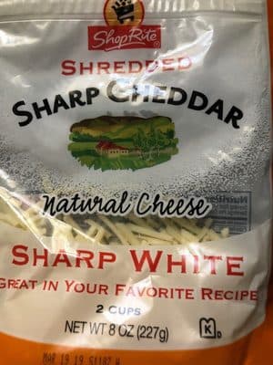 Shredded Sharp White Cheddar Cheese