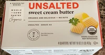 Organic, Unsalted Sweet Cream Butter