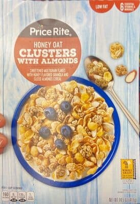 Honey Oat Clusters With Almonds Sweetened Multigrain Flakes With Honey Flavored Granola And Sliced Almonds Cereal