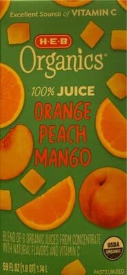 HEB Organics 100% Orange Peach Mango Juice