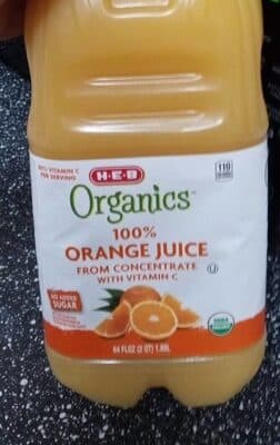 No Added Sugar 100% Orange Juice From Concentrate