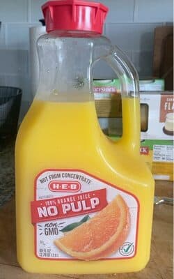 100% Orange Juice, No Pulp