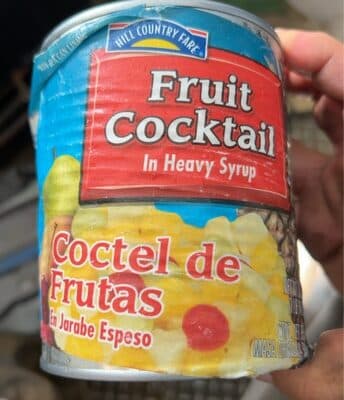 Fruit cocktail in heavy syrup