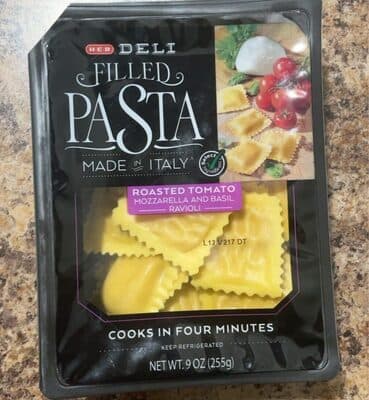 roasted tomato, mozzarella, and basil ravioli