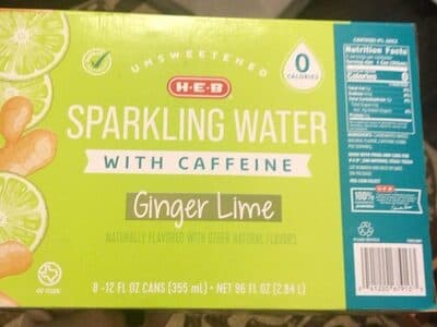 Ginger Lime Sparkling Water with Caffeine