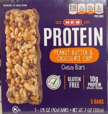 H-E-B Protein Peanut Butter & Chocolate Chewy Bars