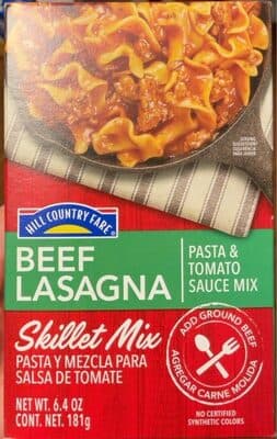 Beef Lasagna Pasta & Tomato Sauce Mix Skillet Mix