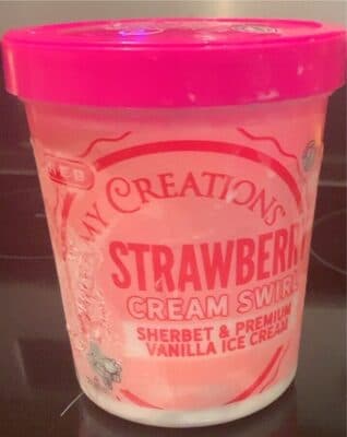 Strawberry Cream Swirl Sherbet