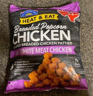 Breaded Popcorn Chicken Shaped Chicken Patties