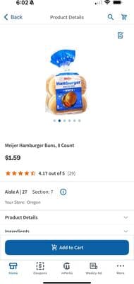 White Hamburger Enriched Buns
