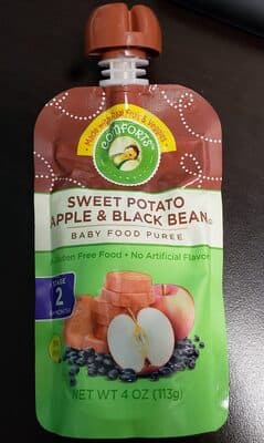 sweet potato apple & black bean baby food purée