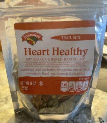 Sweetened Dried Cranberries, Raw Pepitas, Raw Almonds, Raw Walnuts, Brazil Nuts, Hazelnuts & Pistachios Heart Healthy Trail Mix