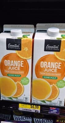 100% Orange Juice From Concentrate