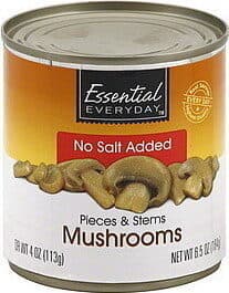 No Salt Added Pieces & Stems Mushrooms