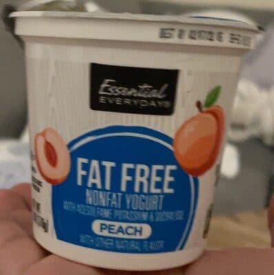 Peach Flavor Fat Free Nonfat Yogurt