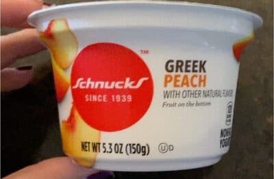 Peach Greek Nonfat Yogurt Fruit on the Bottom